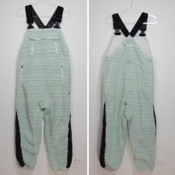 FREE PEOPLE Hit The Slopes Overalls Salopette Bibs Size S Mint Geo Fleece NEW - Picture 4 of 8